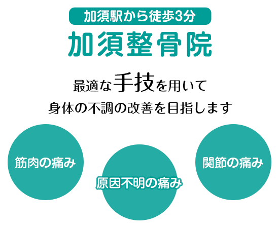 最適な手技を用いて身体の不調の改善を目指します